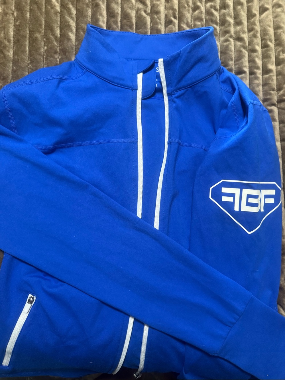 FBF Blue Athletic Zip Jacket with White Trim